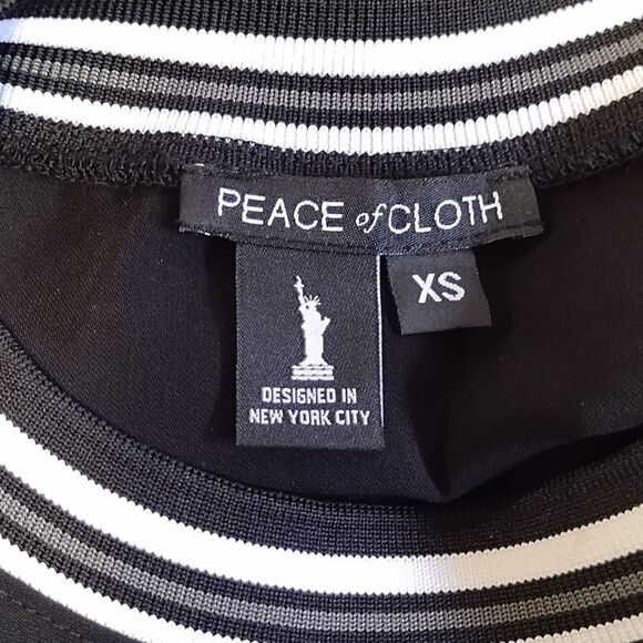 Peace of Cloth 2pc Set Dolman Sleeve Top & Pull On Track Pants Black White XS - Picture 8 of 10